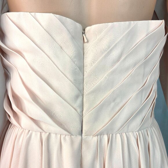 Affairs by Mori Lee Madeline Gardner Blush Pink Peach Strapless Chiffon Layered - Picture 8 of 15